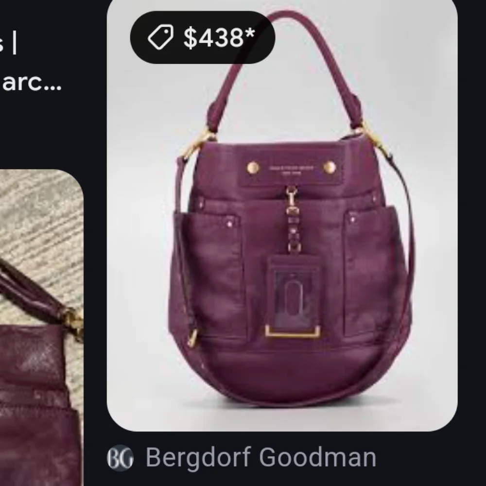 MARC by Marc Jacobs Purple Maroon Leather Preppy Leather Hobo Bag